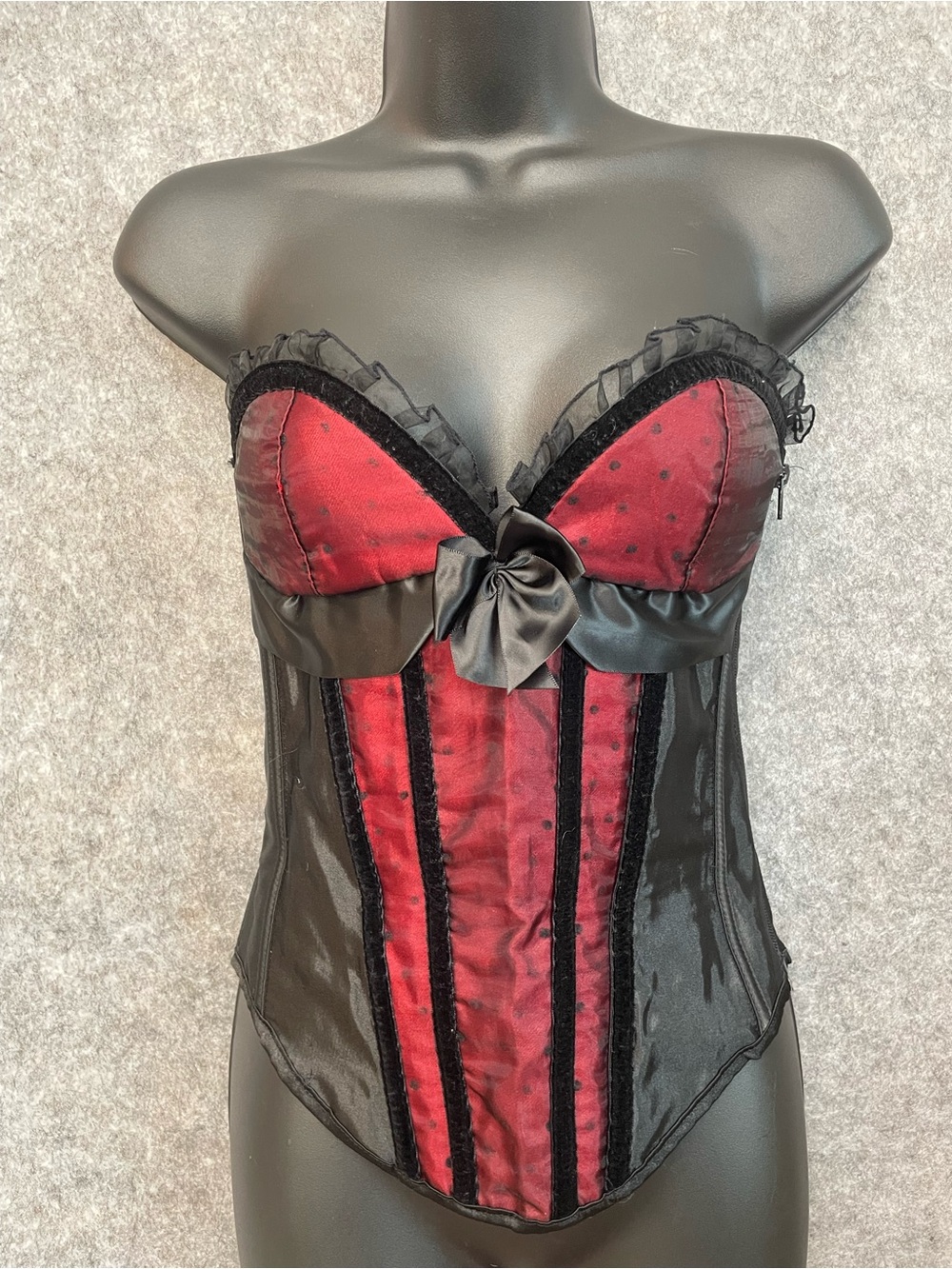 Adore Me Vampy Corset Lace Up Satin Gothic Burlesque Victorian Ren Faire Size S